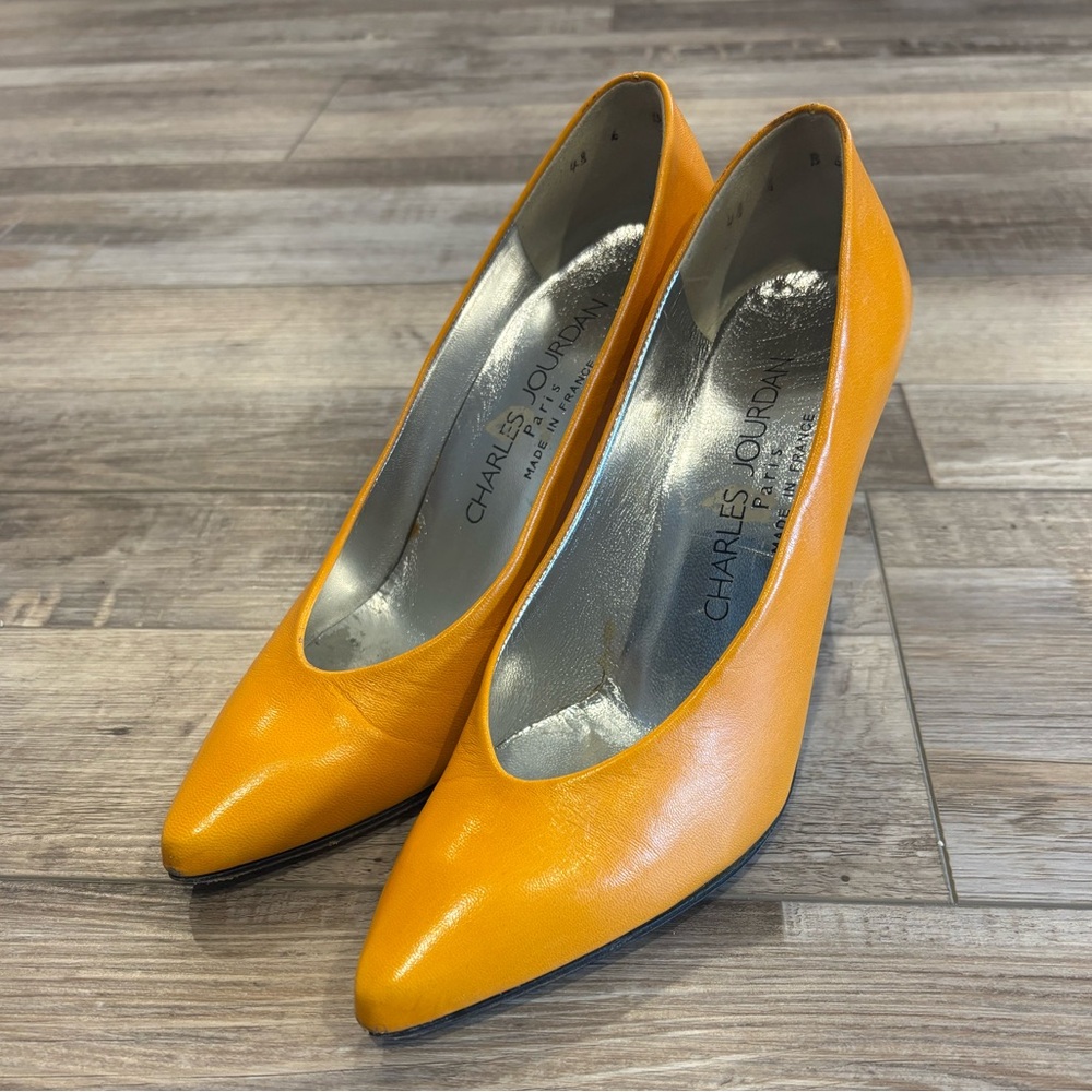 Vintage Charles Jourdan Women's Yellow Pumps